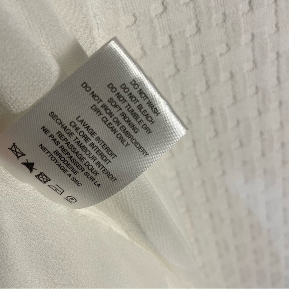 IRO Graham Top Size 38 US Medium White Draped Layered Cap Sleeve Dolman Lattice - Picture 7 of 9